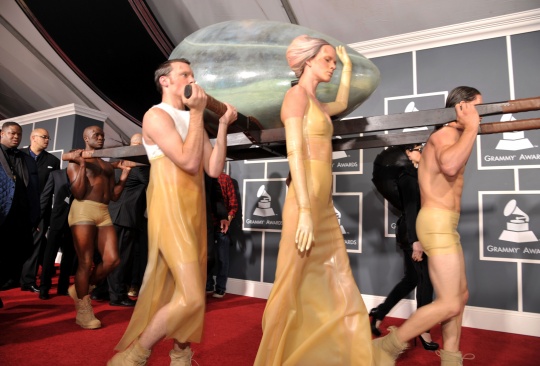 The egg Lady Gaga was encased